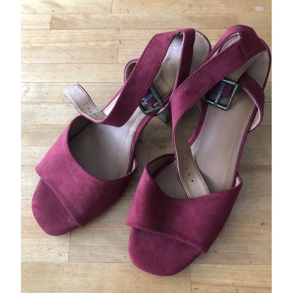 Universal Thread Shoes - Universal Thread Goods Co. Women's Strappy Block Heel Open Toe Sandals Bordo